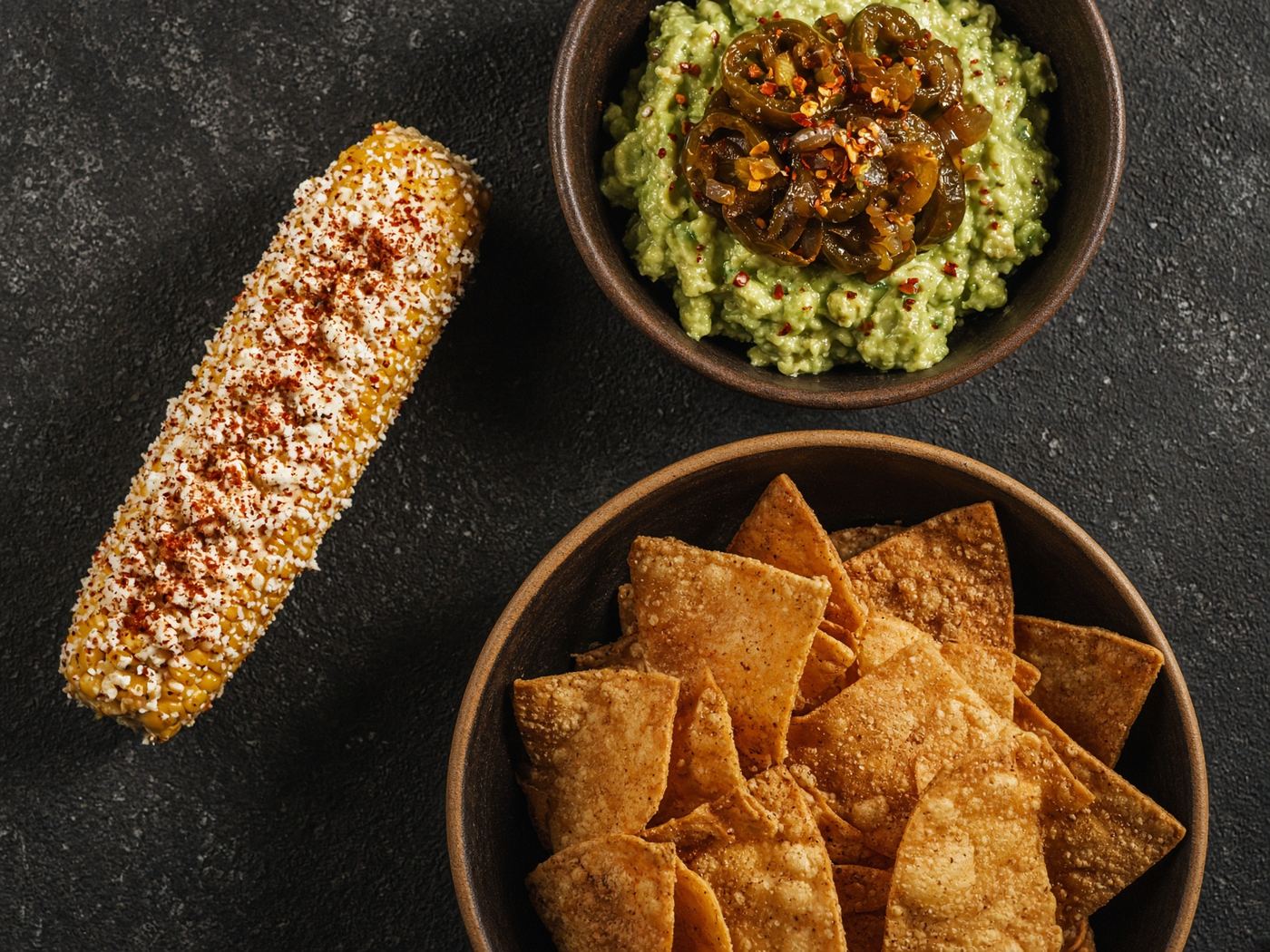 Street corn and guacamole