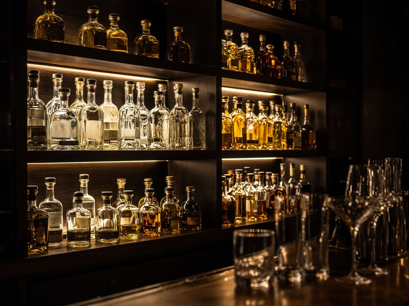 Tequila bottle wall